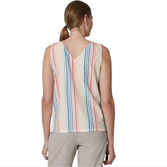 Eddie Bauer Striped V-neck Rainbow Tank spinDrift Moisture Wicking Nwt S small - Picture 3 of 8